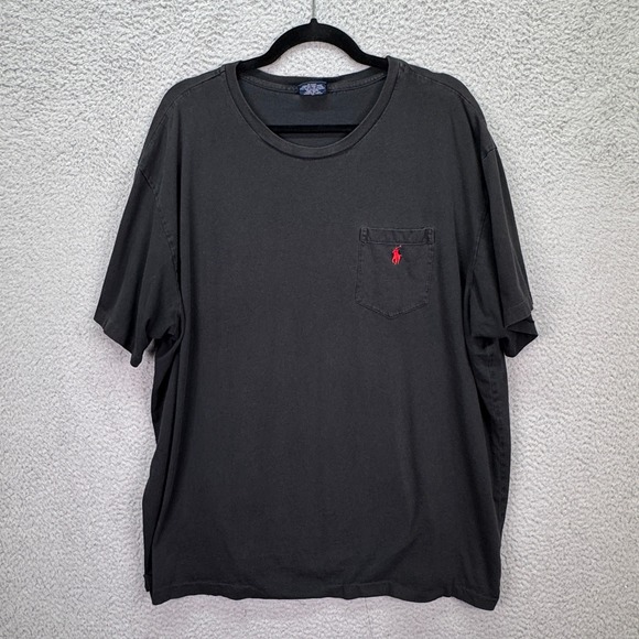 Polo Ralph Lauren Other - VTG Polo Ralph Lauren Tshirt Men XXL Black Red Pony Logo Cotton Pocket Tee Basic